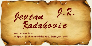 Jevtan Radaković vizit kartica